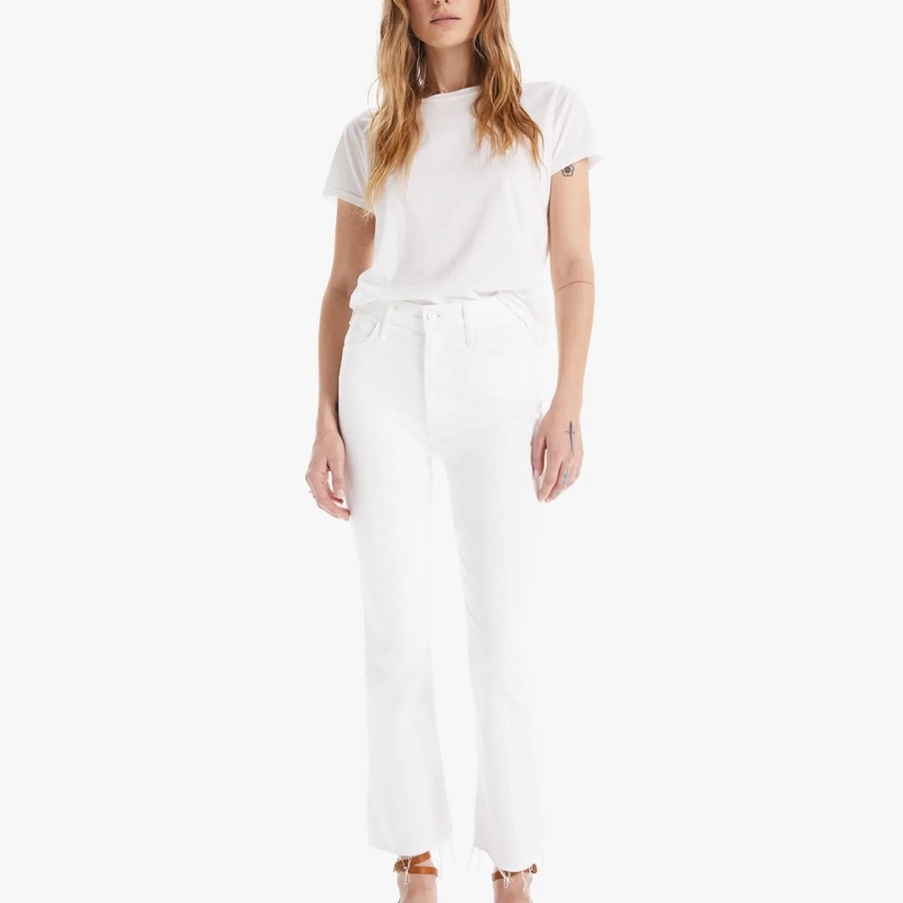 MOTHER White Straight-Leg Jeans